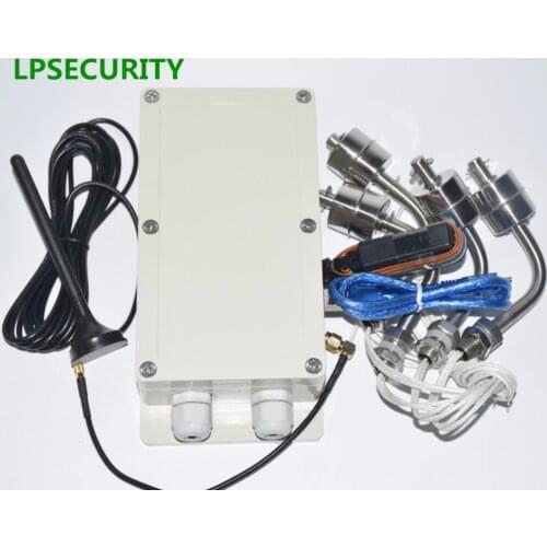 LPSECURITY GSM remote control module switch for River pump Water level monitoring alarm Controller with 4 water sensors
