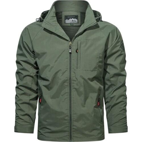 Outdoor Military Hooded Coat Trim Casual Male Clothing 5Xl 2021 Brand Mens Windbreaker Jackets Mens Soft Shell Overcoat Hiking