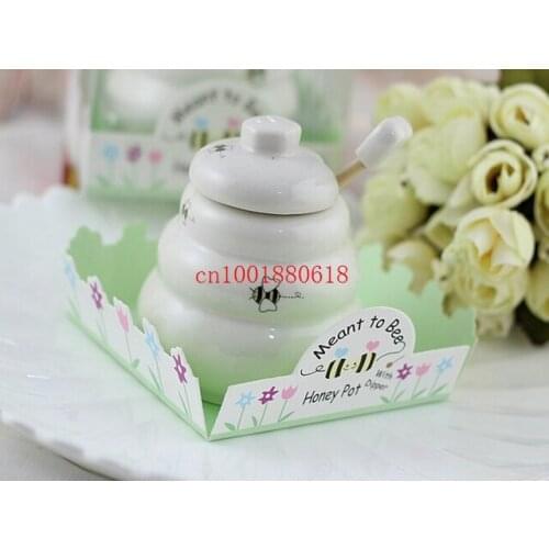 New Arrival Wedding Baby Shower Favor Gift Meant to Bee Ceramic Honey Pot ,50pcs/lot