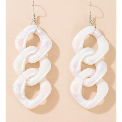 New Fashion Personality Simple White Circle Dangle Earrings for Women Jewelry Gifts