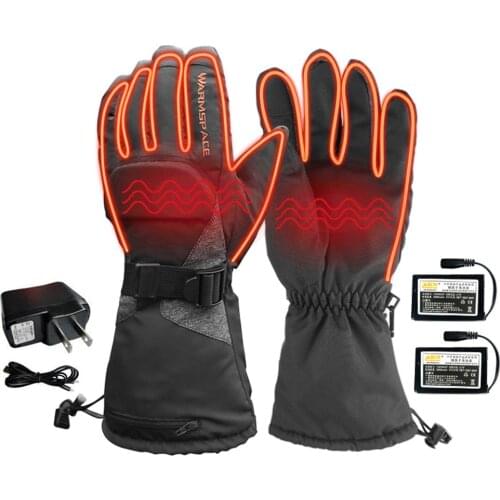 Heated Gloves Battery Powered Waterproof Winter Thermal Gloves Warm Touchscreen Gloves For Outdoor Sports Cycling Riding Gloves