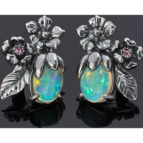 Simple Design Turquoise Leaf Shape Earrings For Women Formal Occasion High Quality Jewelry Bohemian Ornaments Wholesale