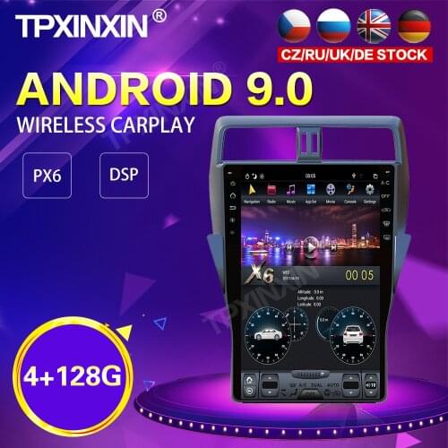 PX6 Android 9.0 4+128G Tesla Style Car Radio For Toyota Land Cruiser Prado 150 2018 GPS Navigation Stereo Head Unit DSP Carplay
