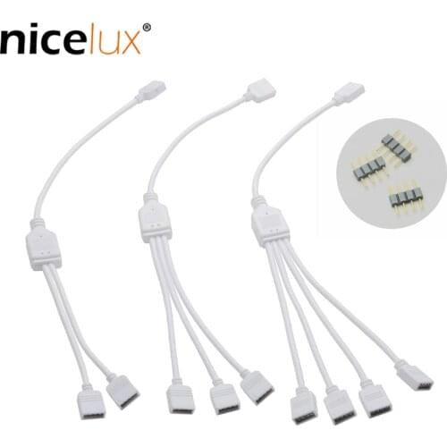 RGB 1 to 2 1 to 3 1 to 4 Female to Female Splitter 4 Pin Wire Connector Connector Extension Cable for 3528 5050 LED Strip Light