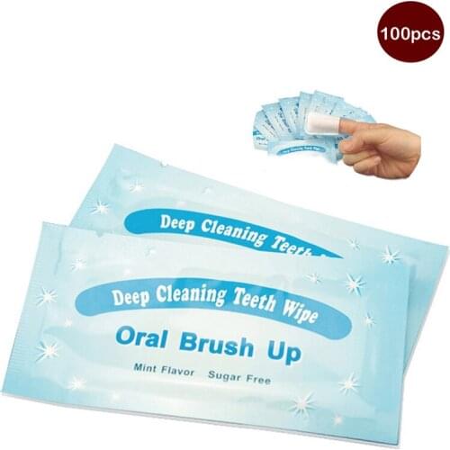 10 Pieces/Pack Pro Finger Brush Deep Clean Teeth Wipe Oral Brush Up Mint Flavor Sugar Free Clean Teeth Before Tooth Whitening