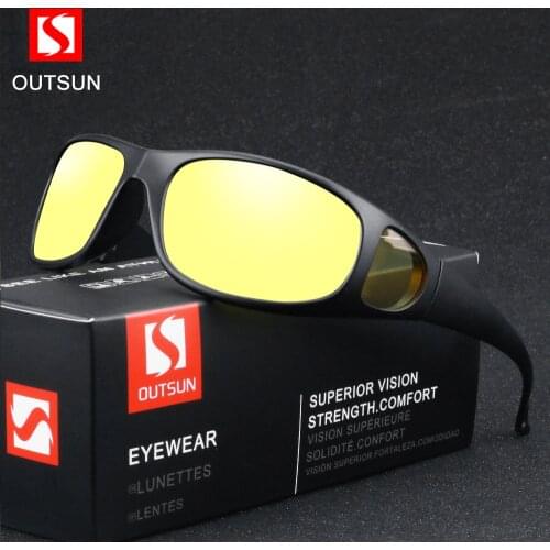 OUTSUN Plus Case Fishing Sunglasses Men Polarized With Side Window Lens Night Driving Glasses For Men Women Hiking Running Golf