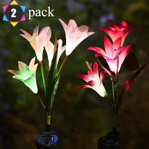 Solar Lily Lantern Colorful LED Simulation Lantern Lawn Lamp Yards LED Lantern lamparas solares jardin pathway light