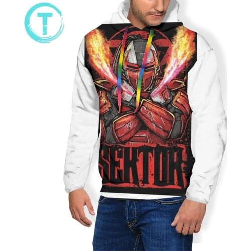 Mortal Kombat Hoodie Sektor Mortal Kombat Hoodies Mens Streetwear Pullover Hoodie XXX Polyester Winter Hoodies