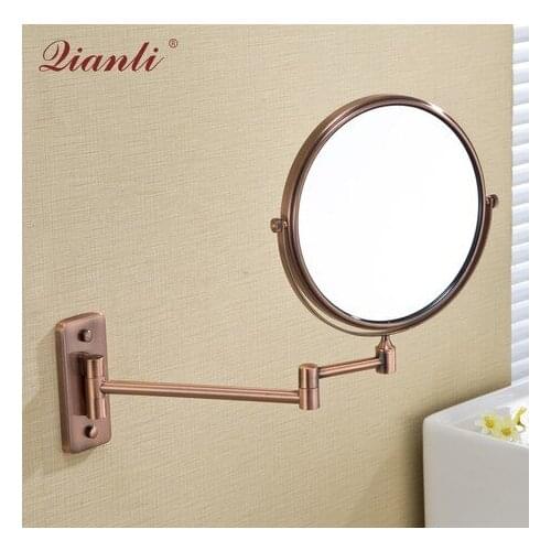 Thousands of mirrors all copper mirrors Bathroom bathroom vanities Double-sided magnification wall-mounted folding telescopic mi