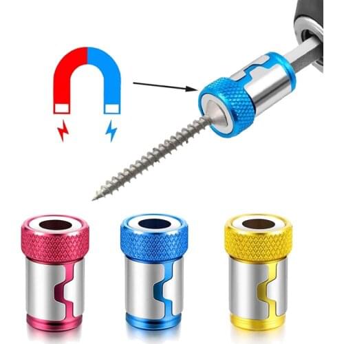 Universal Magnetic Bit Holder Metal Screwdriver Bit for 6.35mm Phillip Drill Bit Anti-Corrosion Drill Bit Magnet Powerful Ring
