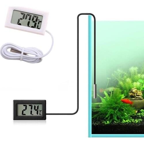 Waterproof LCD Digital Thermometer Aquarium Electronic Precision Fish Tank Temperature Measuring Tool with Probe Aquarium tools