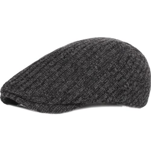 Knitted beret caps for men and women autumn and winter Korean style short brim adjustable hats free shipping dropship