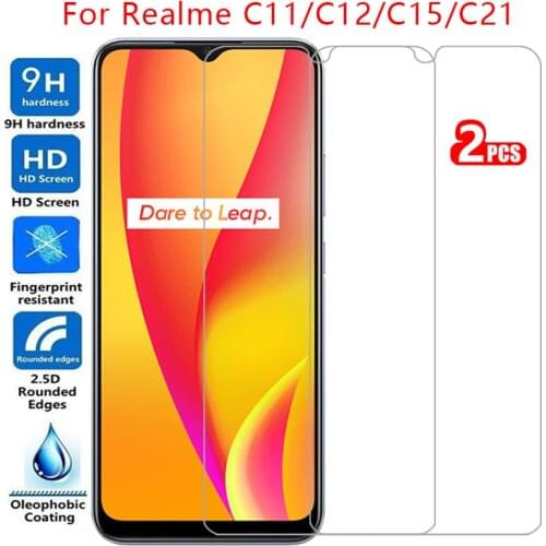 Tempered glass screen protector for realme c15 c11 c12 c21 case cover on realmi c 15 11 12 21 15c 11c protective phone coque bag