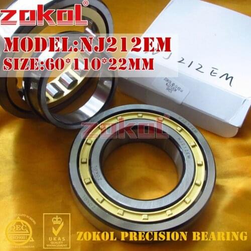 ZOKOL NJ212 E M bearing NJ212EM 42212EH Cylindrical roller bearing 60*110*22mm
