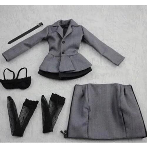 1/6 CC254 Female Clothes Grey Business Suit Office Lady Clothing Set Fit 12"Woman Action Figure Toys