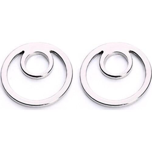 10pcs/lot 15mm stainless steel circle Connector Metal Alloy Pendant For DIY bracelet Jewelry Making fh54d