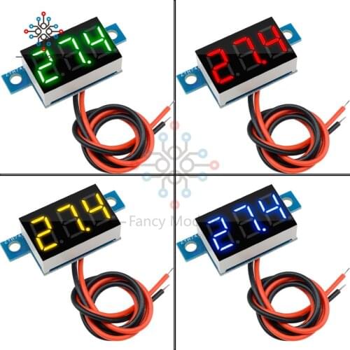 2-Wire 0.36'' LED Digital DC 3.3-17V Digital Voltmeter Voltage Meter Panel Gauge Detector Tester for Car Motor 4 Color Available