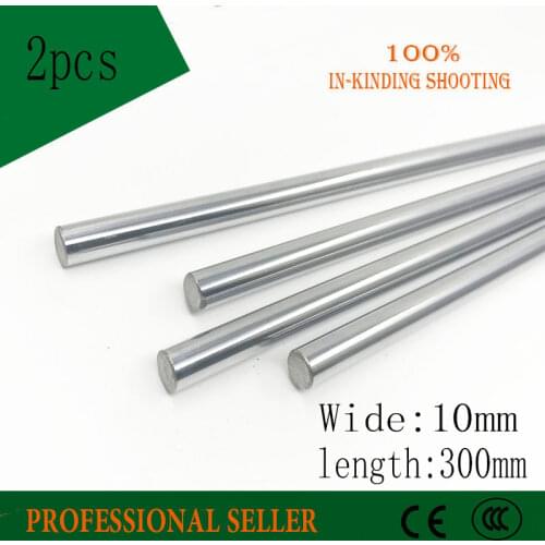 2pcs 10mm 10x300 linear shaft 3d printer 10mm x 300mm Cylinder Liner Rail Linear Shaft axis cnc parts 10*300mm