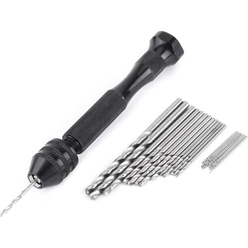 25 Fine Needle Drill 0.3-3.6mm Grasp Range Chuck Hand Drill Bits With 25 HSS Drill Bits Wood Drilling Tool Hand Drills