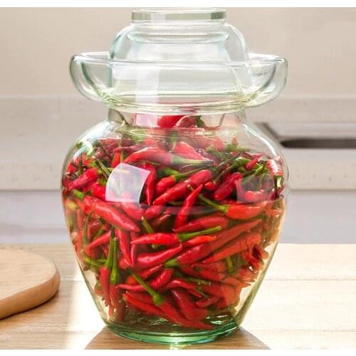2500ml Glass Pickle Jar Transparent Kimchi Container Food Sealed Storage Pickling Jars Chinese Pickled Vegetable Bottles Kitchen