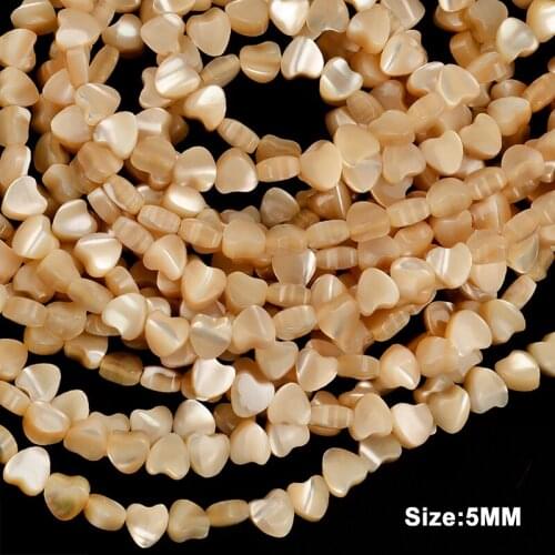 5mm Heart Shape Primary Color Natural Stone Beads Pearl Shell Beads For Jewelry Making Charms Loose Bead DIY Ring Necklace