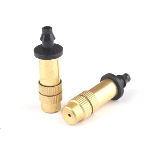 8pcs Adjustable Brass Atomizing Nozzles Barbed Connector Easy Install Garden Drip Irrigation Sprinklers Cooling System Sprayer