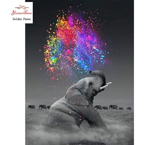 Diamond Embroidery Animal Series Resin Crystal Full Square Diamond Painting Elephant Handicraft Wall Art 12