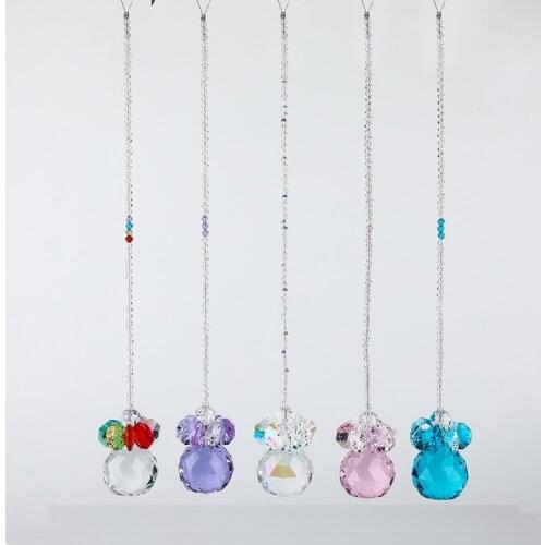 Camal 1pcs 28cm/11inch Chakra Crystal Ball Suncatcher Rainbow Maker Colorful Beads Pendants Home/Car Hanging Prisms Craft Gift