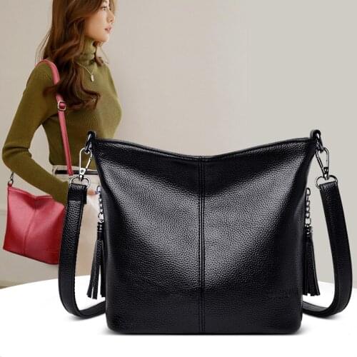 Ladies New High Quality Fashion Leather Crossbody Bags For Women Handbags Women Simple Style Large capacity Leather Shoulder Bag