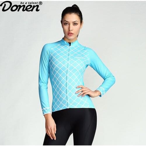 DONEN 2019 Autumn Breathable Cycling Jerseys Ropa Ciclismo Mountain Bicycle Clothing Woman Spring Long Sleeve Road Bike Jersey