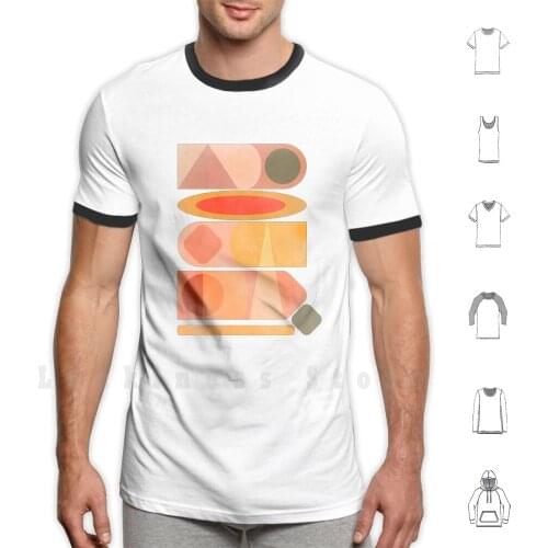 Modern Totem 8 T Shirt DIY Cotton Big Size 6xl Abstract Forms Shape Modern Art Warm Colors Contemporary Art Totem Red Tones