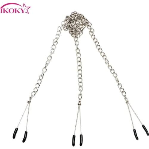 IKOKY Breast Clips Sex Toys for Women Flirting Teasing Erotic Toys Nipple Clamps With Chain Adult Games Nipple Stimulator