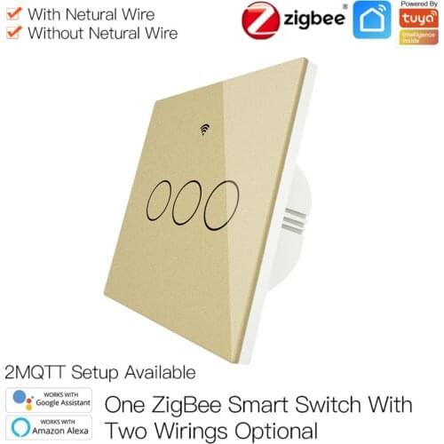 EU Smart Light Switch EU Standard Alexa Voice Control WiFi Connected Wall Touch Switch Support Tuya App Control Smart Home