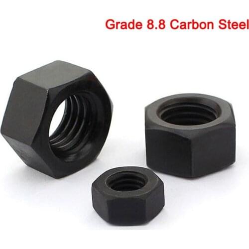 Grade 8.8 Carbon Steel GB6170 Hex Nuts Hexagon Nuts Black M2 M2.5 M3 M4 M5 M6 M8 M10 M12 M14 M16 M18 M20 M22 M24 M27 M30
