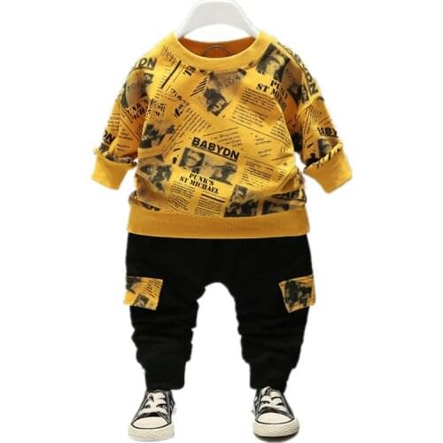 Kids Sets Childrens Clothing Boys Spring and Autumn Clothing Set Childrens Foreign Gas Two Sets Baby Clothes 0-4 Ages