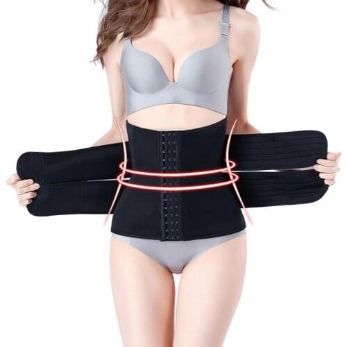 Shapewear Neoprene Waist Cincher Reducing Belts Women Waist Trainer Tummy Shapers Corset for Slimming Straps Black