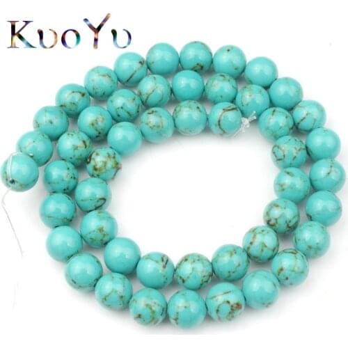 Dark Green Turquoises Stone Beads Round Loose Spacer Beads For Jewelry Making DIY Handmade Bracelet Necklace 15" 4/6/8/10/12mm