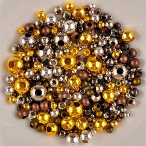 2000pcs Mix 2-8mm Metal Round Beads Ball Loose Spacer Beads For Jewelry Making DIY Bracelet Charms Jewelry Accessories