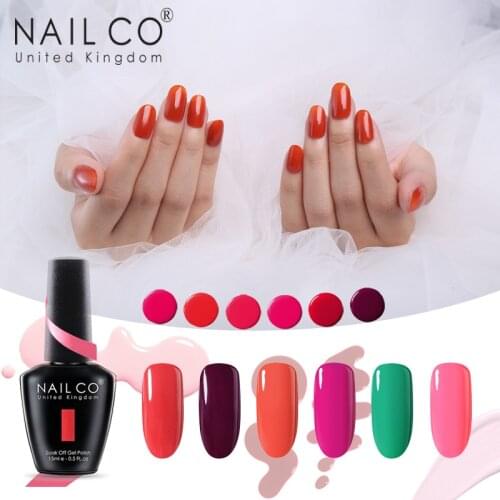 NAILCO Soak Off Gel Nail Polish 15ml 85 Color Series Semi-permanent Uv Led Lamp Art Hybrid Lacquer Base Coat Gel Nails Polish