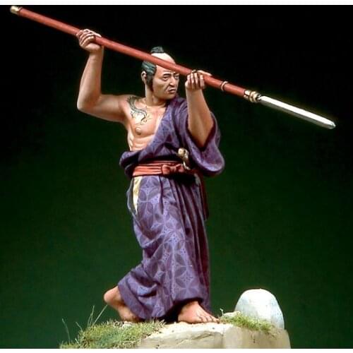 New Unassembled 1/32 54mm Samurai in Hitatare with Yari (1600-1867) Resin Kit DIY Toys Unpainted kits