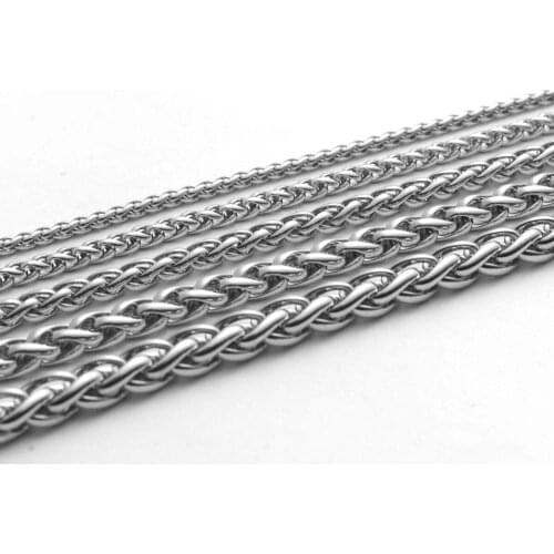 Wholesale Jewelry -- 50/60/70/80 cm Stainless steel White Long Weave Chain Necklaces for Men Fashion Jewlery No Fade