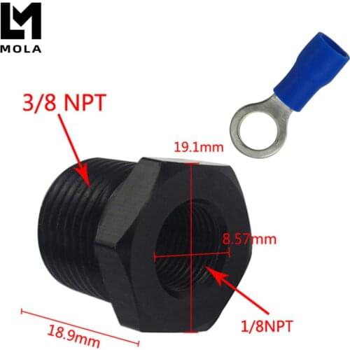 3/8\" Male To 1/8\" Female NPT Thread Reducer Hex Bushing Pipe Fitting Aluminum Straight Pipe Reducer Adapter Fitting