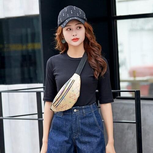 Women Fanny Pack Steam Punk Leg Bag Reflective Laser Shoulder Purse Women Belt Waist Bag Pochete Women Waist Pack Laser pocket