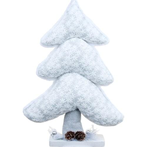 Christmas Tree Ornaments Branches Showcase Decoration Desktop Silver White Mall 35cm High Xmas Durable Gold Window Wooden Fabric
