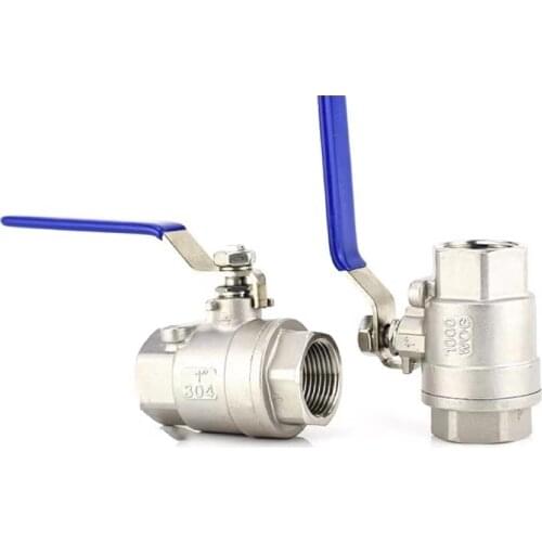 BSPT 1/4" 3/8" 1/2" 3/4" 1" 1-1/4" 1-1/2" Female Stainless Steel SS304 2P Full Port Ball Valve with Vinyl Handle Thread Valves