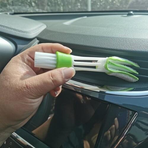 Cleaning Brush for Air Outlet of Air Conditioner of Double-Headed Automobile Keyboard Multi-function Versatile Cleaning Brush