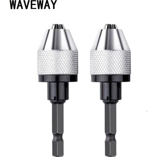 Hex Drill Bits Adapter Keyless Shaft Chuck Clamp 0.3-6 mm Electric Motor Shaft Mini Chuck Fixture 1/4 ''Hex Shank Drill Chuck