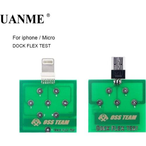 UANME 2Pcs/Lot Charging Dock Flex Test Repair Tools For iPhoneX 8 8plus 7 6 6s Plus For Micro Android Phone Testing Tool
