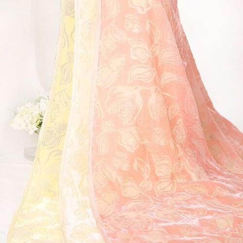 1.4m*1m African Print Fabric Brocade Fabric for Dress Burnt-out Velvet Fabric Hollow Velvet Burnt Flower Fabric for DIY Sewing