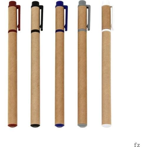 100 Pcs Recycled Paper Gel Pens Promotional Neutral Pen School Office Supplies Writing Pen